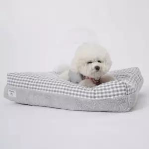 강아지 체트라 듀얼 쿠션 파스텔그레이 대형 침대 1P