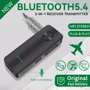 2 in 1 Bluetooth 5.4 오디오 송신기 수신기 3.5MM AUX Hifi 스테레오 음악 무선 어댑터 마이크 포함