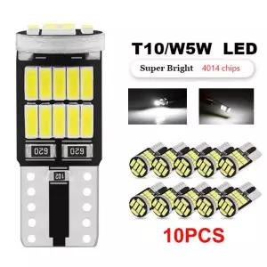 10pc Canbus W5W T10 194 LED 자동차 전구 26SMD 4014 자동 높은 밝은 웨지 번호판 클리어런스 돔 도어