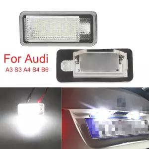 2pcs LED 번호판 빛 아우디 A3 A4 S4 RS4 B6 B7 A6 RS6 S6 C6 S5 Q7 A8 S8 Avant Canbus 오류 무료 램프