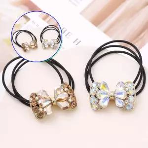 쌍문상회 헤어핀 머리끈 나비 여성 화려한 리본 장식 포인트 큐빅