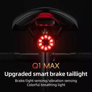 ROCKBROS 스마트 자전거 미등 Type-C 충전 자동 브레이크 감지 LED 후면 조명 알루미늄 합금 램프 액세서리