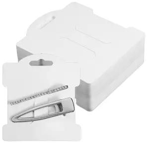 헤어 클립 디스플레이 카드 100개 3.5×3.1인치 배럿 주얼리 활 홀더 액세서리용 직사각형 종이 판지 정리