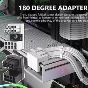 2/1PCS ATX 8 핀 남성 180 각도 터닝 커넥터 전원 어댑터 팔꿈치 헤드 데스크탑 그래픽 카드 GPU