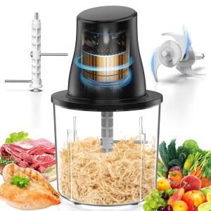 턴라이즈 전기 치킨 분쇄기 도구: 고기, 대용량 다기능 닭 견과류(블랙)용 - 가슴살, 채소, 프레스-작동 도구 과일, 250W 고기