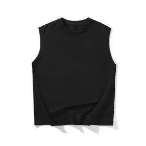 솔저스2 남성 캐주얼 솔리드 조끼 크롭 라운드 빅사이즈 슬리브리스 저지 OPH1