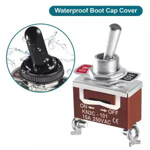 QIATOL 토글 스위치 12v DC 30A 2팩 2핀 SPST 오토카 마린 보트용 방수 부츠 캡 커버 포함.