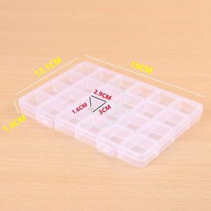 24개의 구획 플라스틱 상자 케이스 보석 구슬 보관 용기 공예 정리함