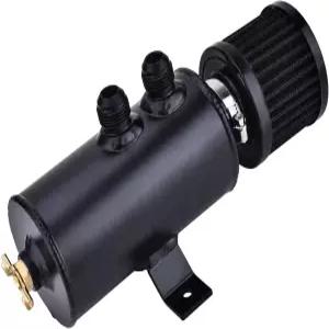 이블 에너지 10an 오일 캐치 캔 브리더 필터 알루미늄 탱크 2포트 에어 분리기 블랙이 포함된 750ml 범용