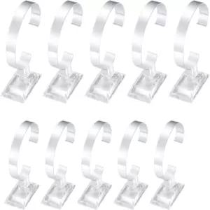 10개 시계 디스플레이 스탠드 홀더 4인치/3.5인치 투명 플라스틱 랙 원형 팔찌