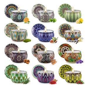 향초 선물 세트 가정용 12팩 300시간 지속되는 소이 양초 상자를 든 위한 생일