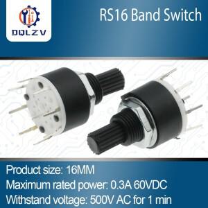 1/ 2 극 3 4 5 6 8 위치 SR16 16mm 로터리 밴드 샤프트 DC60V 0.3A 꽃 축 원형