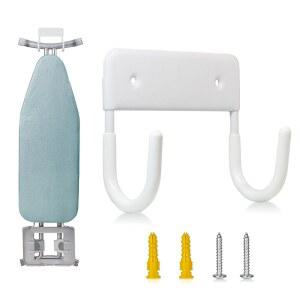 BiJun 다리미판 5인치 벽걸이, 벽걸이 걸이, 흰색 홀더 길이 세탁실용 걸이