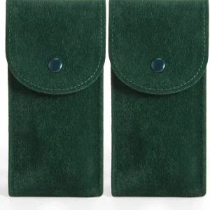 스냅 클로저가 있는 Vouchmind 휴대용 플란넬 시계 파우치 - 스크래치 방지 작고 내구성이 뛰어난 보관