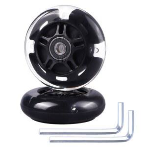 글레이더 2팩 80mm 3륜 스쿠터 뒷바퀴 조명 인라인 스케이트 교체 바퀴(블랙)