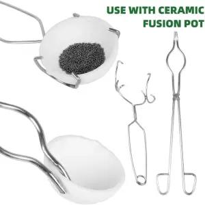 YIET PET 도가니 통 강철 금 용융로 홀더 클램프 소형 용융 세라믹 접시 컵 채찍 집게 손잡이 2A