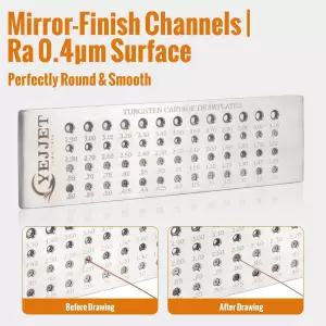 YEJJET 전문 텅스텐 카바이드 주얼리 와이어 드로 플레이트 52 정밀 홀(0.26-4.1mm) 내마모 연마 다이 포함