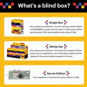 초보자를 위한 KODAK CharmERA 키체인 디지털 카메라 블라인드 박스 싱글 박스(1PC) 미니 디지캠 비디오