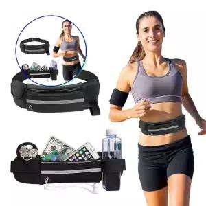 쌍문상회 힙색 수납편리 경량형 블랙 웨이스트백 조깅가방 야외운동 러닝밴드 가벼운