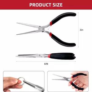 편안한 그립 핸들이 있는 어스카이투스 니들 노즈 플라이어 6인치 엑스트라 롱 와이어 랩핑 수제 공예 보석