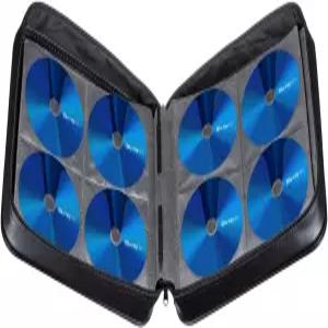 SANWA 320 용량 CD 케이스 대형 슬리브 휴대용 DVD VCD 보관함 지퍼백 손잡이가 달린 EVA 보호 블루레이