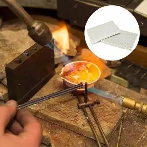 2PCS 벌집 세라믹 납땜 보드 사각 고온 저항 패널 - 주얼리 용접 블록 주조 금 용융용 내화 가열판 페인트