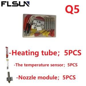 FLSUN Q5 3D 프린터 액세서리 핫 엔드 부품 카트리지 히터 온도 센서 노즐 가열 블록 목구멍 열 브레이크