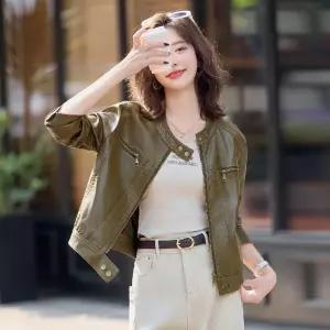 솔저스여성 가을 차이나 PU가죽 재킷 가죽 코트 OPH3