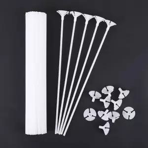 10/20/30/50Pcs 31cm 라텍스 풍선 스틱 흰색 플라스틱 마카롱 홀더 컵 결혼식 생일 장식 액세서리