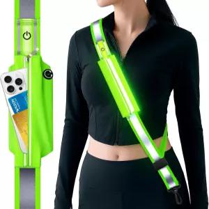 삼리어 LED 반사 벨트 새시 충전식 라이트 나이트 세이프티 워킹 기어 야간 보행자를 위한 가시성 조절