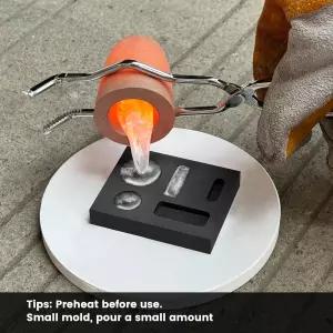 넬리로 5-in-1 흑연 주조 은 황동 아연 알루미늄 및 기타 금속을 녹이고 정제하는 잉곳 몰드 - 1개