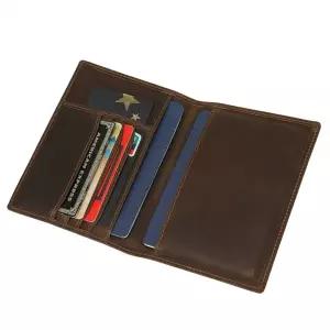 포뇨2 남성 장지갑 가죽 여권지갑 로고 레이저 RFID 자석방지 증명서 지갑 빈티지 OPH5