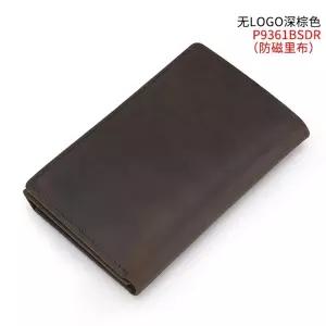 포뇨2 남성 장지갑 가죽 RFID 도난 방지 브러시 멀티 카드 슬롯 지갑 OPH5