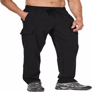 발레프 남성 등산 바지 방수 카고 퀵 드라이 트래블 탄력 허리 작업용 지퍼 포켓 UPF 50+