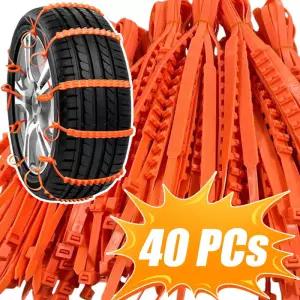 10/40개 겨울용 범용 자동차 타이어 미끄럼 방지 스노우 체인 오토바이 휠 타이 비상용 액세서리