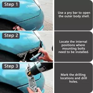 도호 팩의 유니버설 알루미늄 차량 후드 핀 4개 직경 1.25인치 퀵 래치 범퍼 릴리스 레이스카용 - 블랙