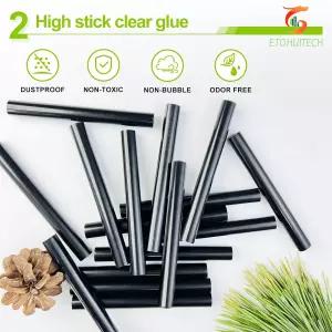 ETOHUIECH 50팩 블랙 핫멜트 스틱 모든 온도 범위의 건에 적합하며 DIY 공예 헤어 익스텐션 방화 코팅