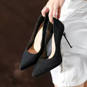 원더맨 여성 반짝이펄쎄무 가보시힐 데일리룩 힐펌프스 신발 하이힐 KUK5