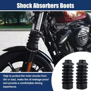 X AutoHOX 2pcs 모터사이클 프론트 포크 가드 커버 충격 흡수 부츠 39mm 범용 할리 스포츠스터 XL883 1200