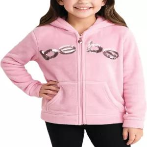 비 걸스 셰르파 후디 - 포근한 경량 플리스 귀여운 풀 집업 그래픽 스웨트셔츠 여아용