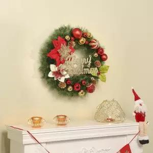 [마이모노샵][마이모노샵] 50cm 블라썸 원형 리스솔잎 크리스마스 성탄절 홈데코 (26141467)