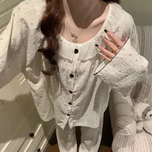 춘추 커플 면사 MN 긴팔 파자마 긴바지 잠옷세트 세트 OOTD3