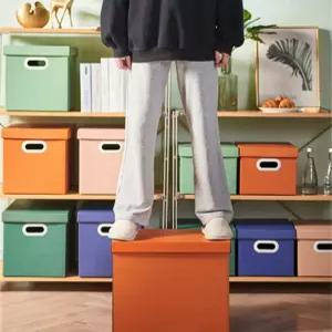 종이 컬러 소품정리함 수납박스 리빙박스 다용도 수납 정리 세아커머스