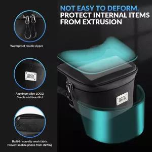 로크브로스 모터사이클 핸들바 가방 터치스크린 휴대폰 장착 6.2인치 미만 방수 보관 비 덮개 포함 베스파