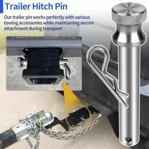 트레일러 히치 핀 스테인리스 스틸 2인치 또는 2.5인치 리시버에 적합한 5/8인치 클립 - 잠금 클립이 있는