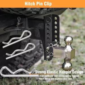 15개의 헤비 듀티 코터 핀 히치 클립 R 스프링 고정 와이어 헤어 강한 장력 트레일러 트랙터용 대형