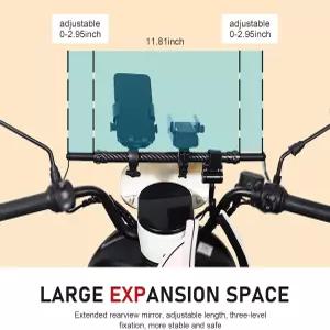 Arwrilt 1 PC 모터사이클 크로스바 11.8 -17.7 휴대폰 마운트 홀더용 조절식 핸들바 익스텐더 확장기 미러