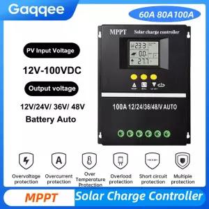 MPPT LCD 화면 디지털 태양광 충전 컨트롤러 12V 24V 36V 48V/60A 80A 100A 전압 보호
