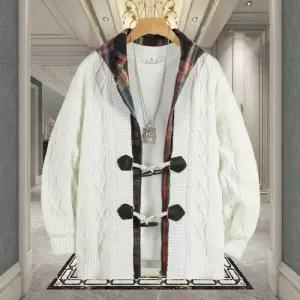 토르 남성 투피스 가짜 봄가을 카디건 스웨터 후드 가디건 OPH3