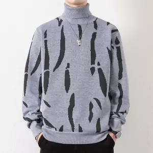 썬더볼츠 남성용 남사친 니트 스웨터 폴라 기모 터틀넥 도톰하고 따뜻한 KKE1